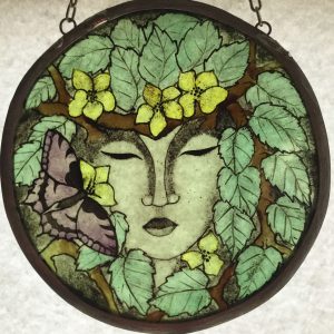 Green Lady Stained Glass