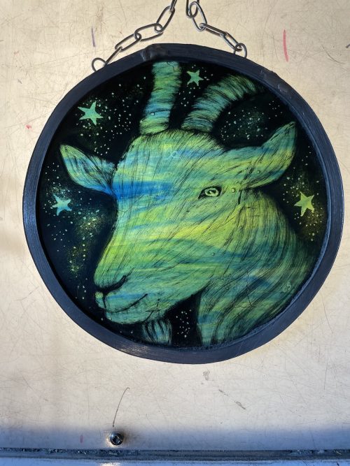 Capricorn Star Sign Stained Glass