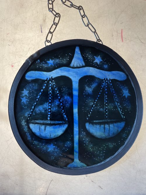 Libra Zodiac Star Signs Stained Glass