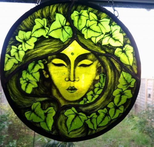 stained glass shaped panels